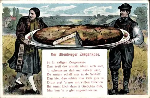 Künstler Ak Der Altenborger Zeegenkase, Altenburger Ziegenkäse, Trachten Thüringen