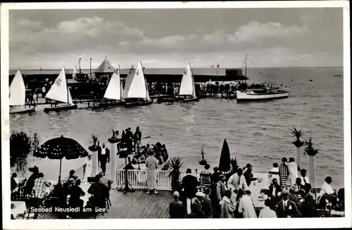 Ak Neusiedl am See Burgenland, Segelboote, Terrasse