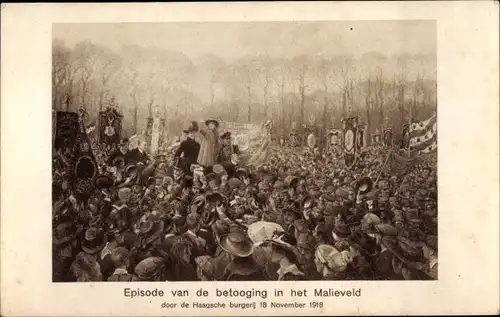 Künstler Ak Hoynck van Papendrecht, Episode van de betooging in het Malieveld 1918