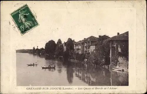 Ak Grenade sur l'Adour Landes, Les Quais, Bords de l'Adour