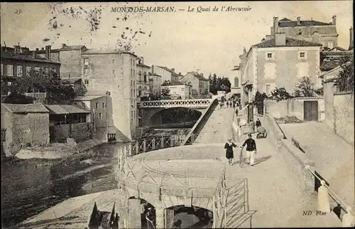 Ak Mont de Marsan Landes, Le Quai de l'Abreuvoir