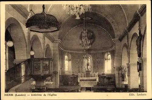 Ak Herm Landes, Interieur de l'Eglise