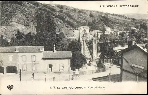 Ak Le Saut du Loup Gard, Vue generale, la Gare