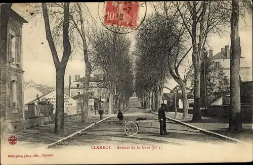 Ak Clamecy Nievre, Avenue de la Gare