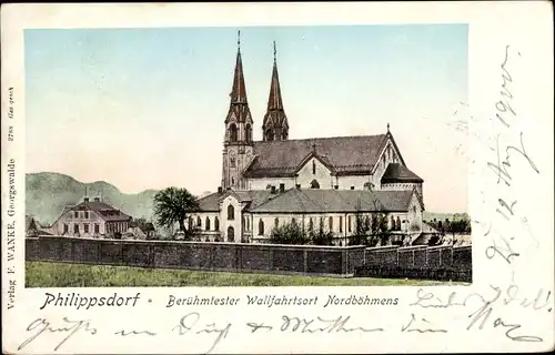 Golden Windows Leuchtfenster Ak Filipov Philippsdorf Jiříkov Georgswalde Region Aussig, Kirche