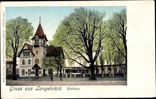 Golden Windows Leuchtfenster Ak Dresden Langebrück, Kurhaus
