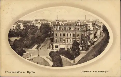 Passepartout Ak Fürstenwalde an der Spree, Denkmals- und Kaiserplatz