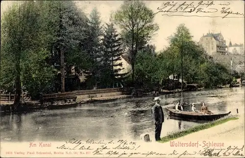 Ak Woltersdorf bei Berlin, Woltersdorfer Schleuse