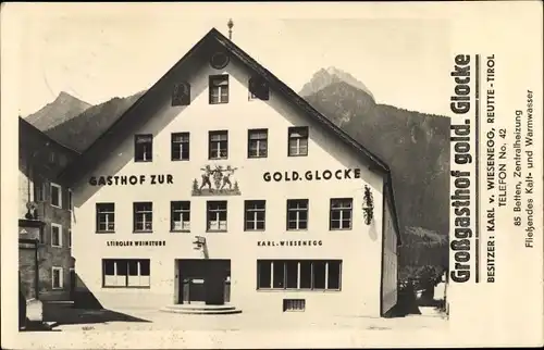 Ak Reutte in Tirol, Großgasthof goldene Glocke
