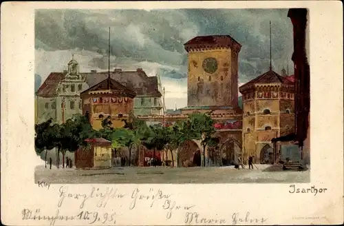Künstler Litho Kley, Heinrich, München, Isartor