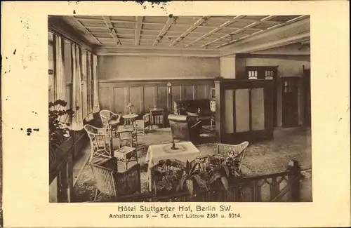 Ak Berlin Kreuzberg, Hotel Stuttgarter Hof, Anhaltstraße 9, Innenansicht
