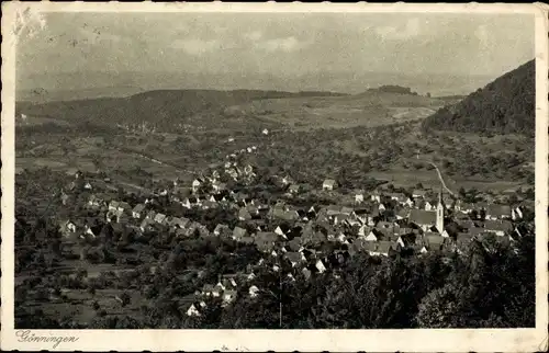 Ak Gönningen Reutlingen in Baden Württemberg, Fliegeraufnahme, Gesamtansicht
