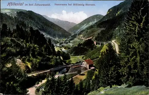 Ak Breitnau im Schwarzwald, Höllental, Panorama bei Höllsteig-Sternen