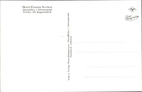 Ak Ottenhöfen im Schwarzwald, Pension Sternen