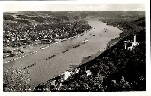 Ak  Kapellen Stolzenfels Koblenz, Panorama, Oberlahnstein