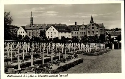 Ak Dernbach im Westerwald, Mutterhaus, A.D.J. Chr. u. Schwesternfriedhof