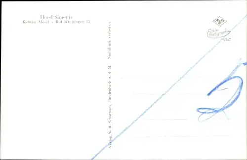 Ak Kobern Gondorf an der Mosel, Hotel Simonis