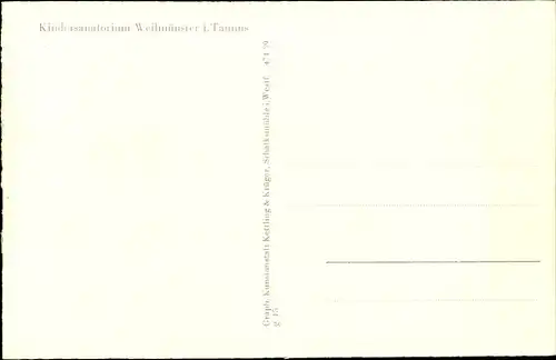 Ak Weilmünster im Taunus Hessen, Kindersanatorium, Kurheim Haus Rheinland