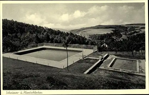 Ak Weilmünster im Taunus Hessen, Kindersanatorium, Plantschbecken, Schwimmbecken