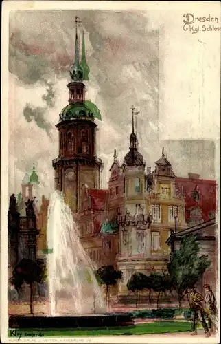 Künstler Litho Kley, Heinrich, Dresden Altstadt, Kgl. Schloss