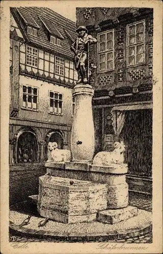 Künstler Ak Celle in Niedersachsen, Der Schäferbrunnen, Denkmal