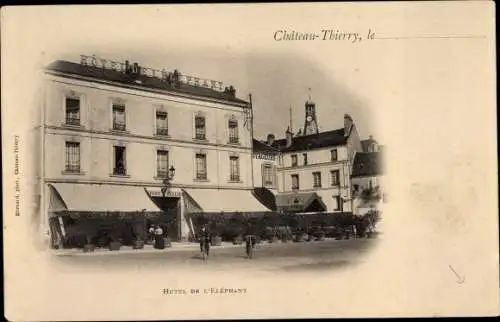 Ak Château Thierry Aisne, Hotel de l'Elephant