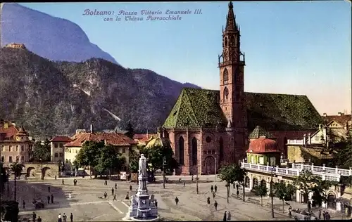 Ak Bozen Bolzano Südtirol, Piazza Vittorio Emanuele III., Chiesa Parrocchiale