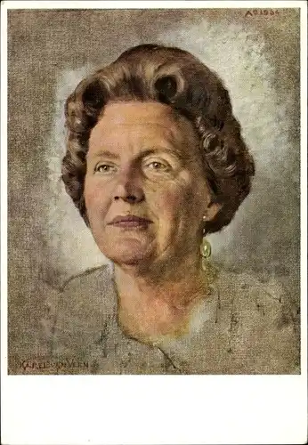 Künstler Ak Van Veen, Karel, Königin Juliana der Niederlande, Portrait