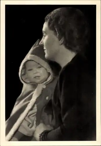 Ak Prinzessin Juliana mit Beatrix, Portrait, Weihnachten 1938