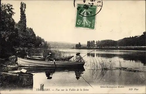 Ak Thomery Seine et Marne, Vue sur la Vallee de la Seine