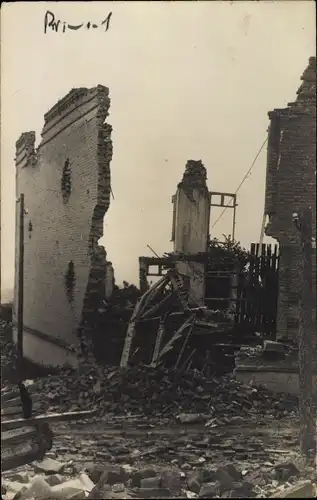 Foto Ak Brimont Marne, Kriegszerstörung, I. WK