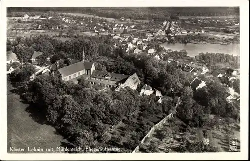 Ak Kloster Lehnin in der Mark, Fliegeraufnahme, Mühlenteich