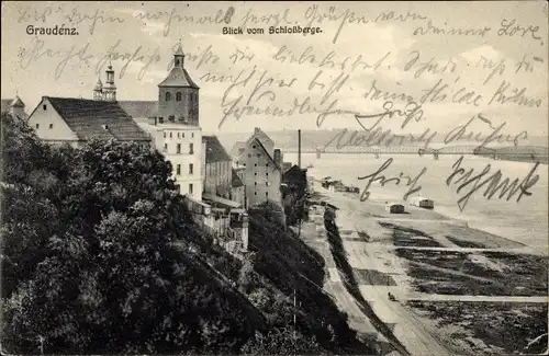 Ak Grudziądz Graudenz Westpreußen, Blick vom Schlossberg