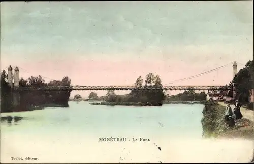 Ak Monéteau Yonne, Le Pont