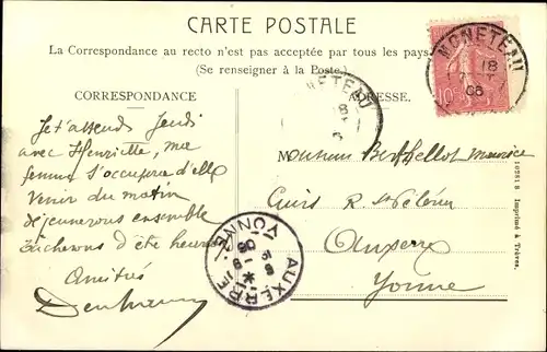 Ak Monéteau Yonne, Le Pont