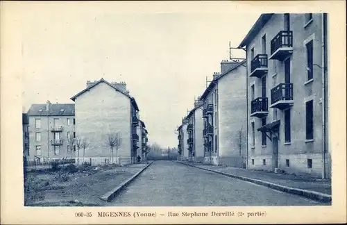 Ak Migennes Yonne, Rue Stephane Derville