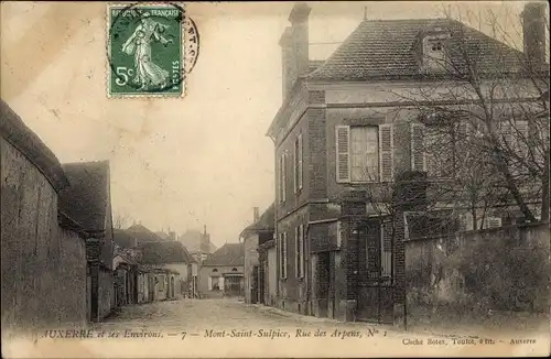 Ak Mont Saint Sulpice Yonne, Rue des Arpens