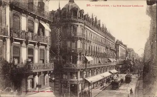 Ak Toulouse Haute Garonne, La Rue Alsace-Lorraine