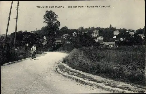 Ak Villiers sur Marne Val de Marne, Vue générale, Route de Combault