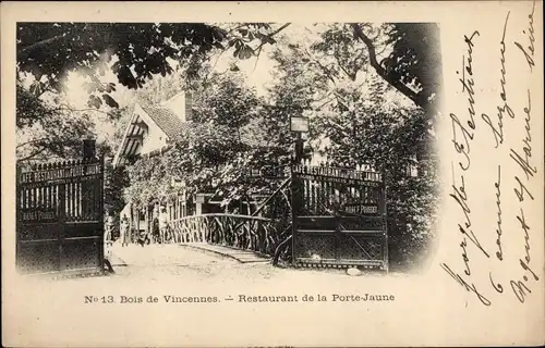 Ak Vincennes Val de Marne, Bois de Vincennes, Restaurant de la Porte Jaune