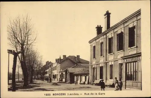 Ak Morcenx Landes, Rue de la Gare