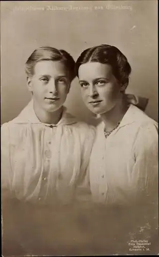 Ak Prinzessinnen Altburg und Ingeborg von Oldenburg, Portrait