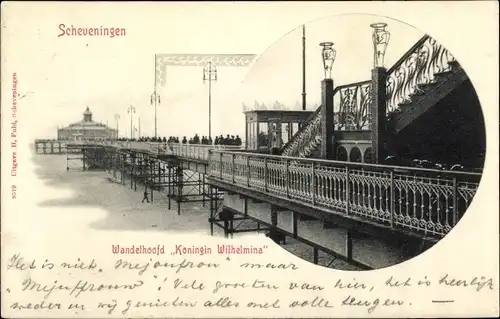 Ak Scheveningen Den Haag Südholland, Wandelhoofd Koningin Wilhelmina