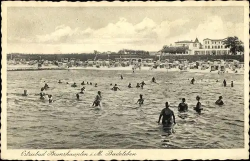 Ak Ostseebad Brunshaupten Kühlungsborn, Badeleben, Blick zum Strand