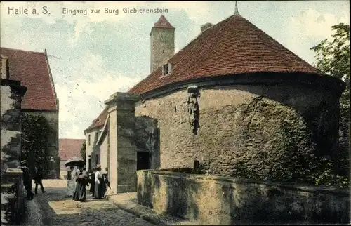 Ak Giebichenstein Halle an der Saale, Eingang zur Burg Giebichenstein