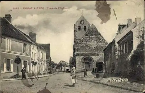 Ak Epeaux Bezu Aisne, Place de l'Eglise