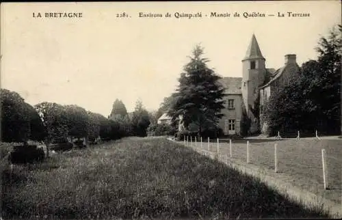 Ak Queblen Quimperlé Finistère, Manoir de Queblen, la Terrasse