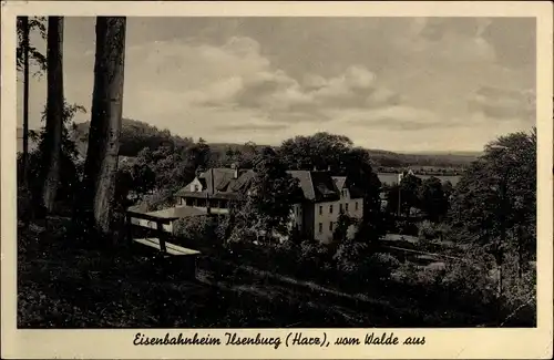 Ak Ilsenburg am Nordharz, Blick auf das Eisenbahnheim vom Wald aus