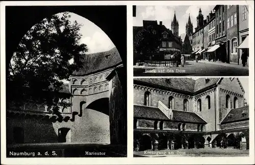 Ak Naumburg an der Saale, Marientor, Kreuzgang am Dom