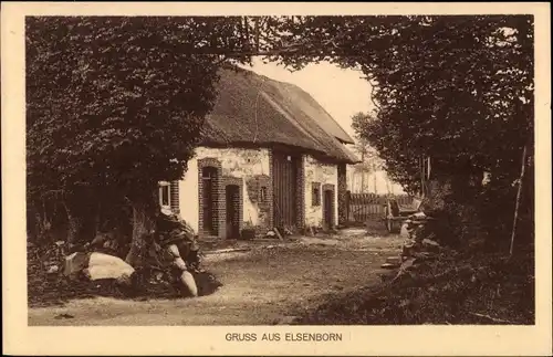 Ak Elsenborn Bütgenbach Wallonien Lüttich, Haus mit Reetdach